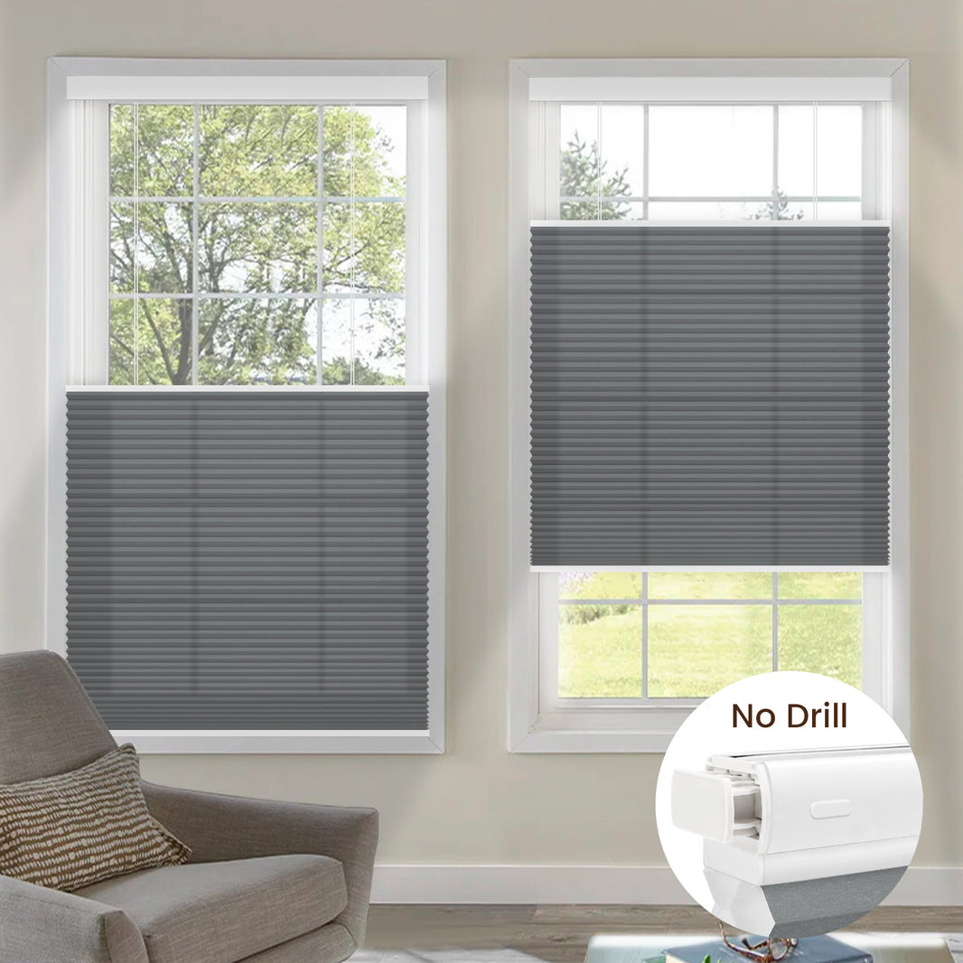 Kincmo No Drill Top Down Bottom Up Cellular Shades, Motorized Light Filtering | Double Cell