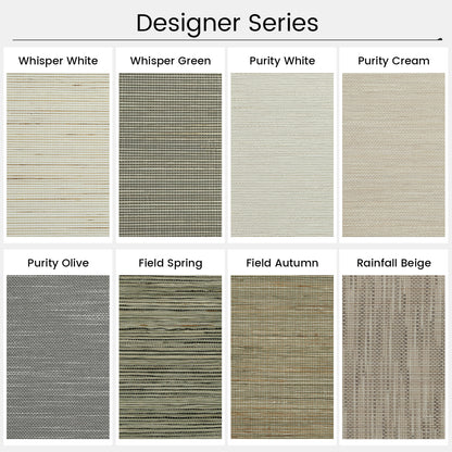 Kincmo Natural Jute Motorized Woven Wood Shades 50%/70%/100% Blackout - Designer
