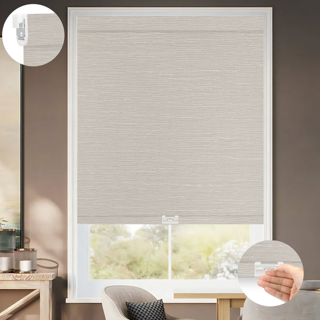 Kincmo No Drill Cordless Roller Shades 100% Blackout - Dreamy
