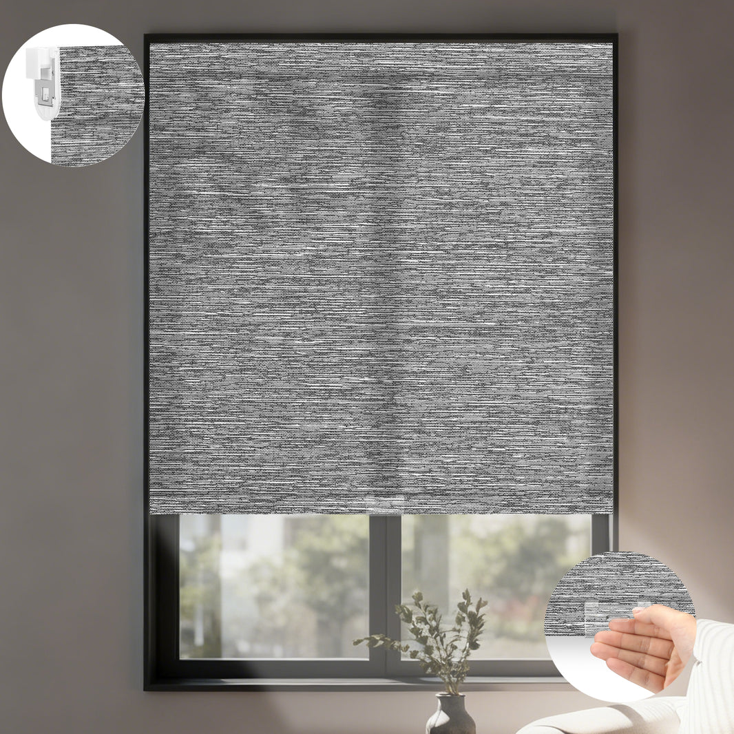 Kincmo No Drill Cordless Light Filtering Roller Shades 75% Blackout - Dreamy