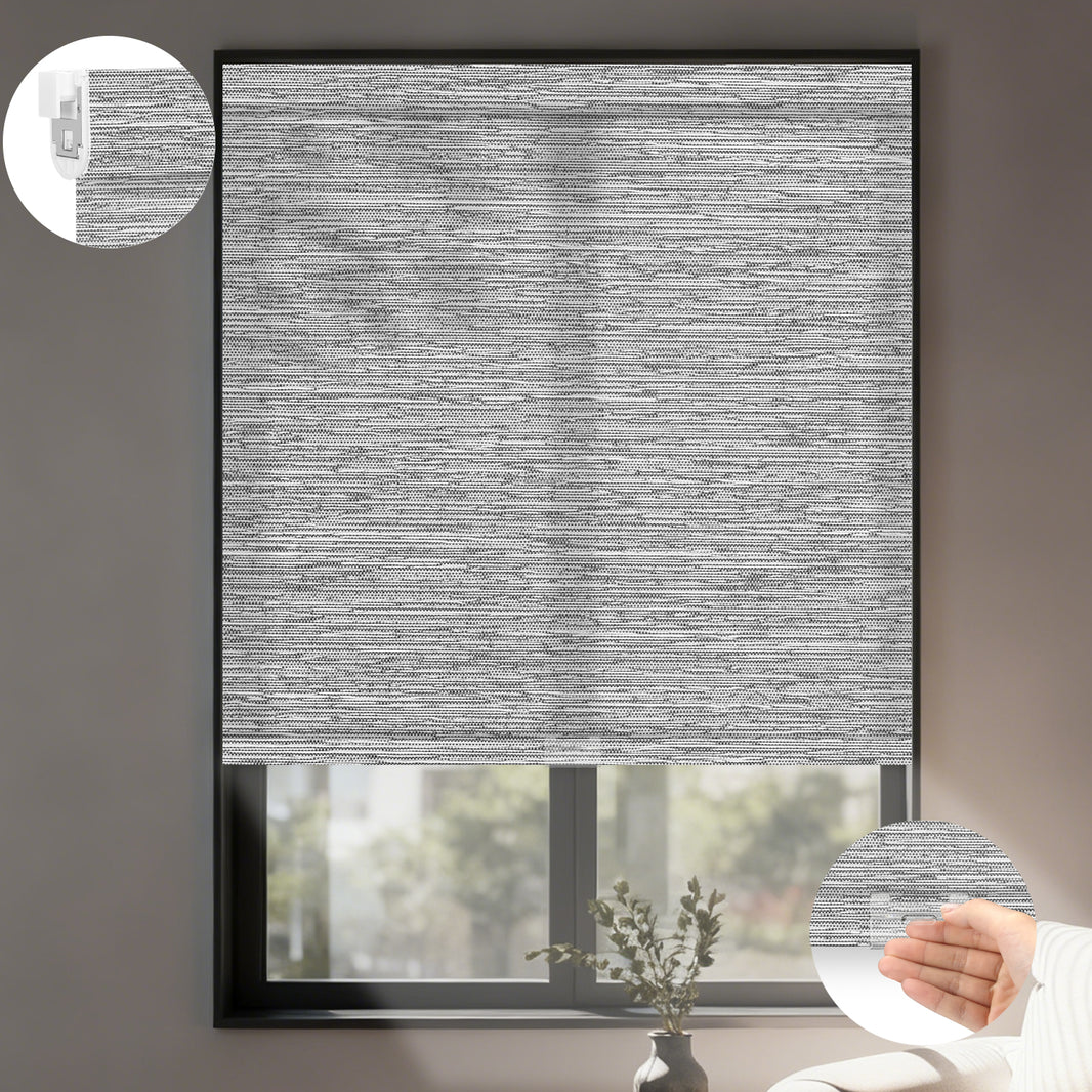 Kincmo No Drill Cordless Light Filtering Roller Shades 75% Blackout - Dreamy