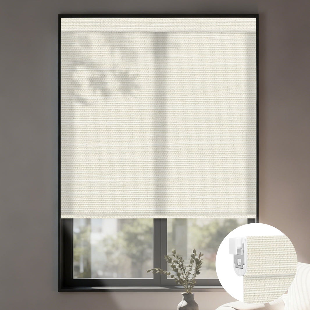 Kincmo No Drill Shades, Motorized 75% Blackout Light Filtering - Dreamy