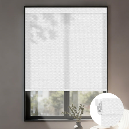 Kincmo No Drill Roller Shades, Motorized 75% Blackout Light Filtering - Dreamy