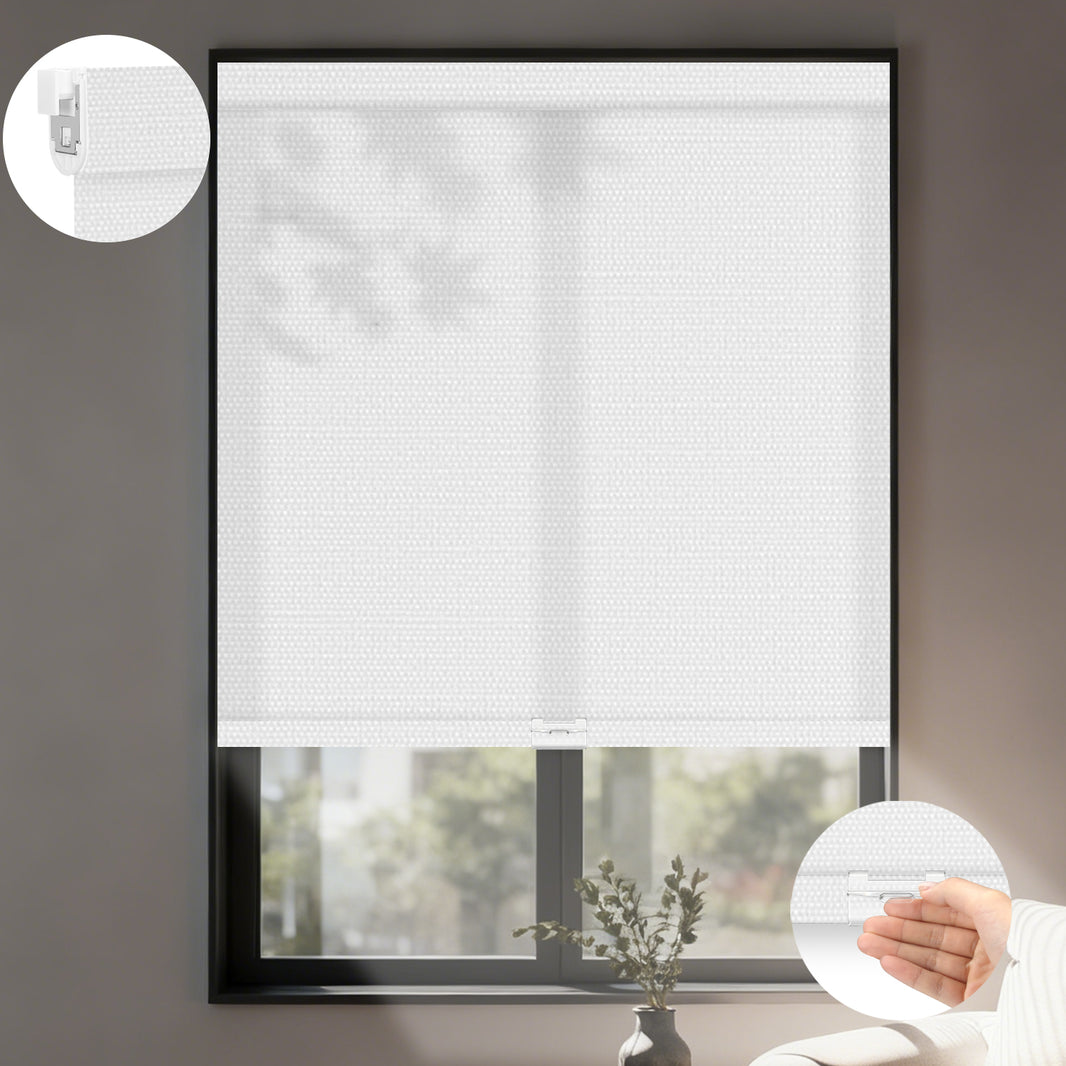 Kincmo No Drill Cordless Light Filtering Roller Shades 70% Blackout - Aurora