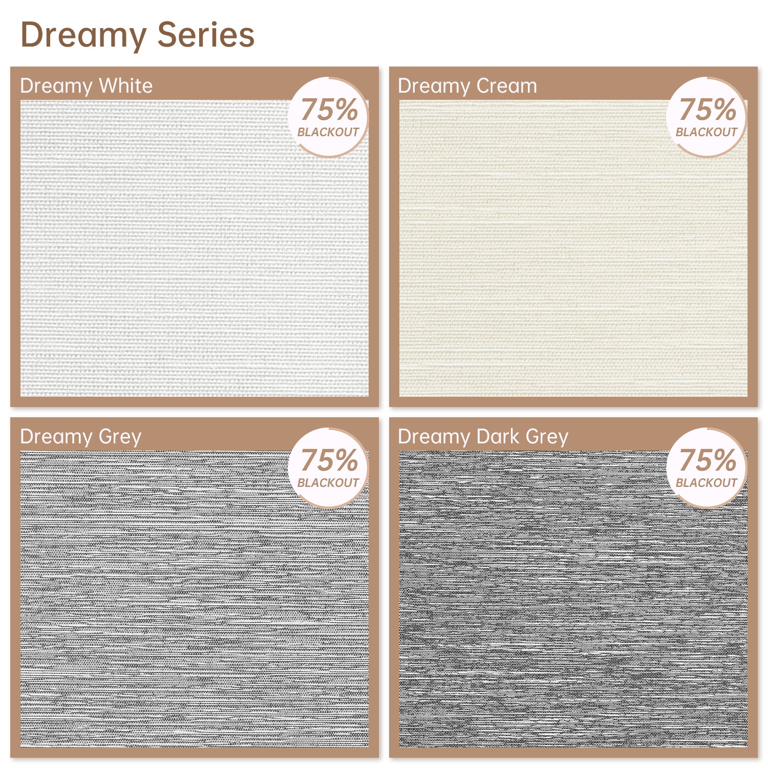 Kincmo Light Filtering Roller Fabric Swatches