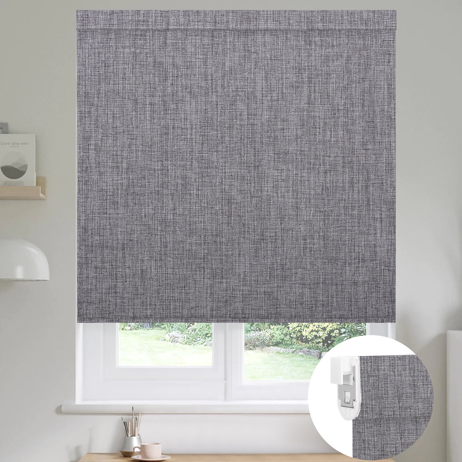 dark grey dual sided no drill shades