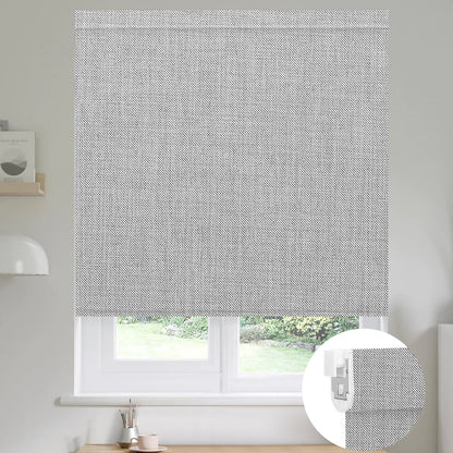 Kincmo No Drill Roller Shades, Motorized 100% Blackout - Dual Sided