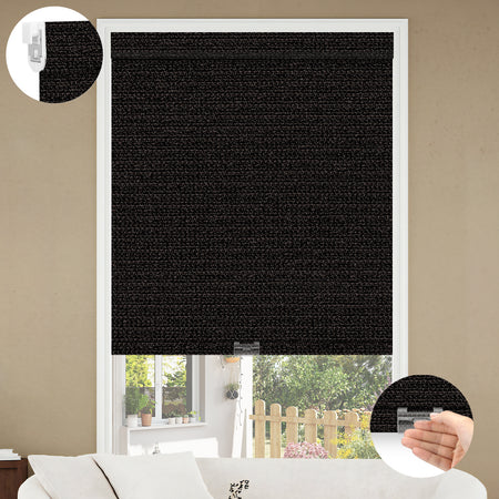 Kincmo No Drill Cordless Roller Shades 100% Blackout - Eclipse