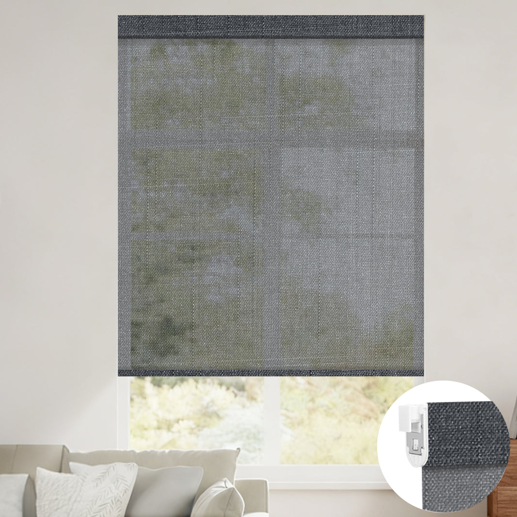 Kincmo No Drill Shades, Motorized 50% Blackout Light Filtering - Eclipse