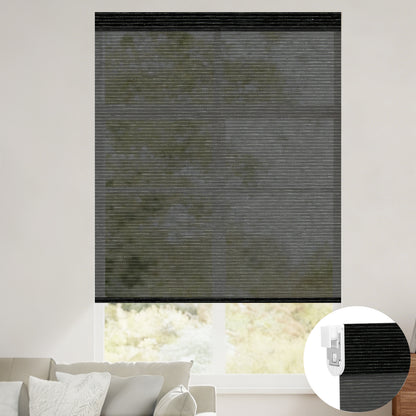 Kincmo No Drill Roller Shades, Motorized 50% Blackout Light Filtering - Eclipse