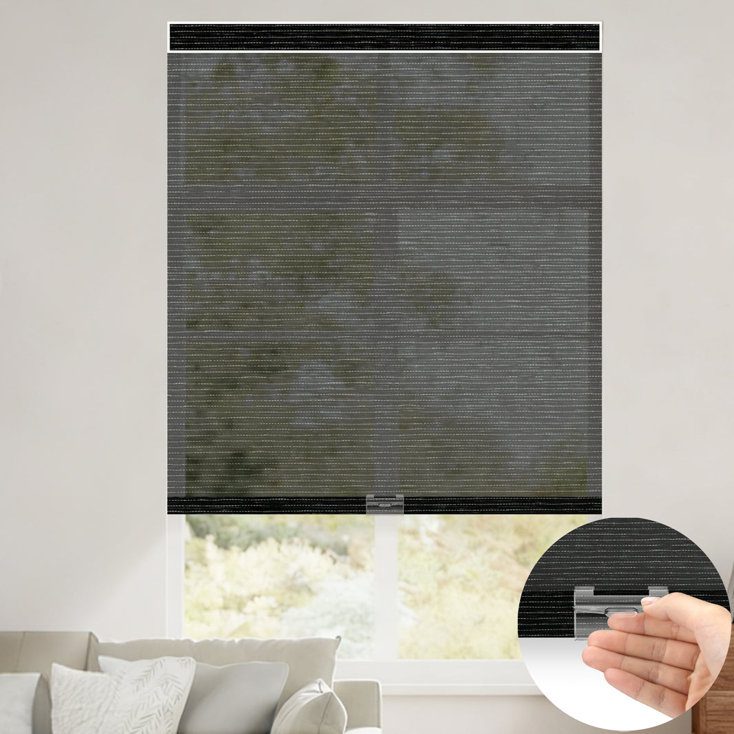 Kincmo Cordless Light Filtering Roller Shades 50% Blackout - Eclipse