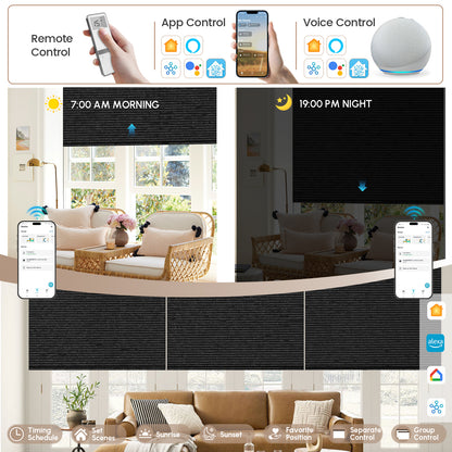 Kincmo Motorized Roller Shades 100% Blackout - Eclipse