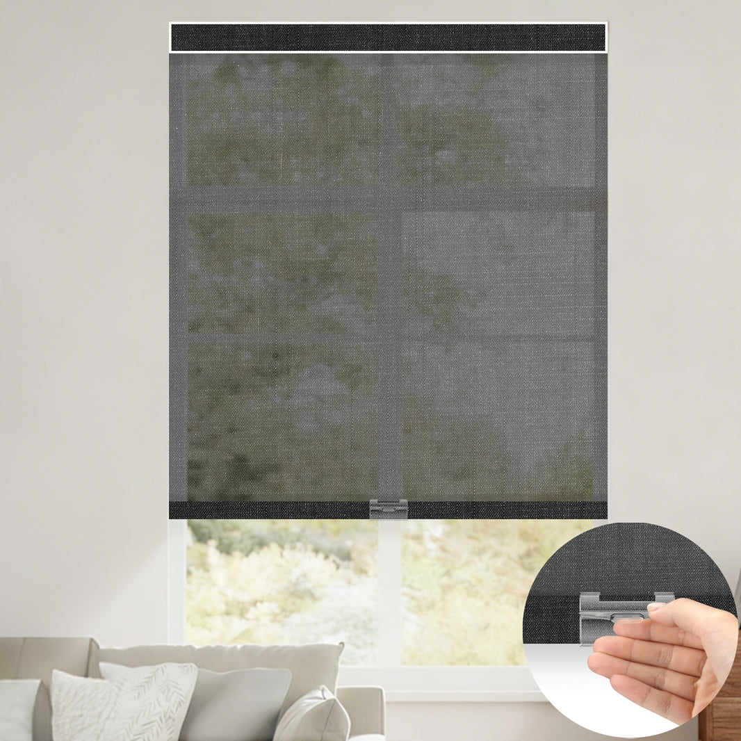 Kincmo Cordless Light Filtering Roller Shades 50% Blackout - Eclipse