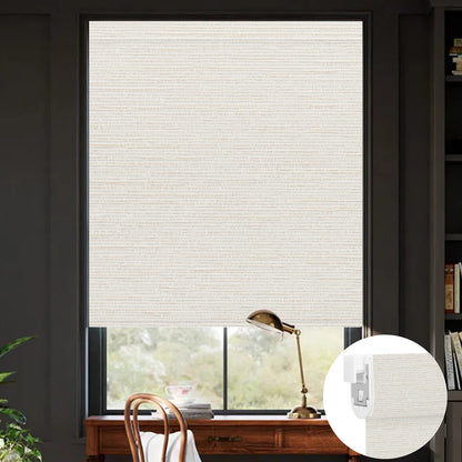 Kincmo No Drill Shades, Motorized 100% Blackout - Elegant