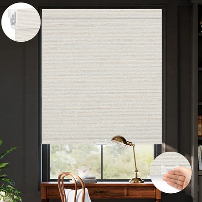 Kincmo No Drill Cordless Roller Shades 100% Blackout - Elegant