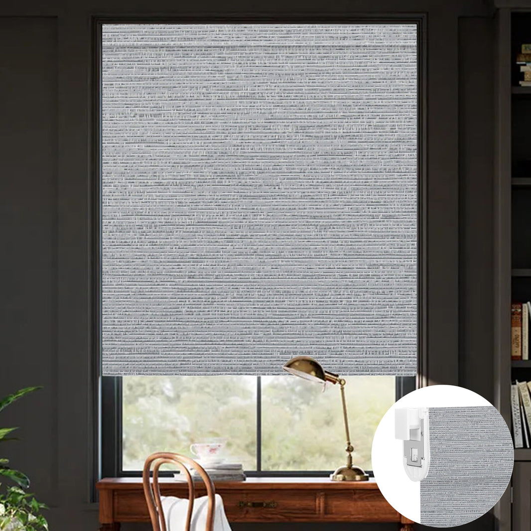 Kincmo No Drill Shades, Motorized 100% Blackout - Elegant