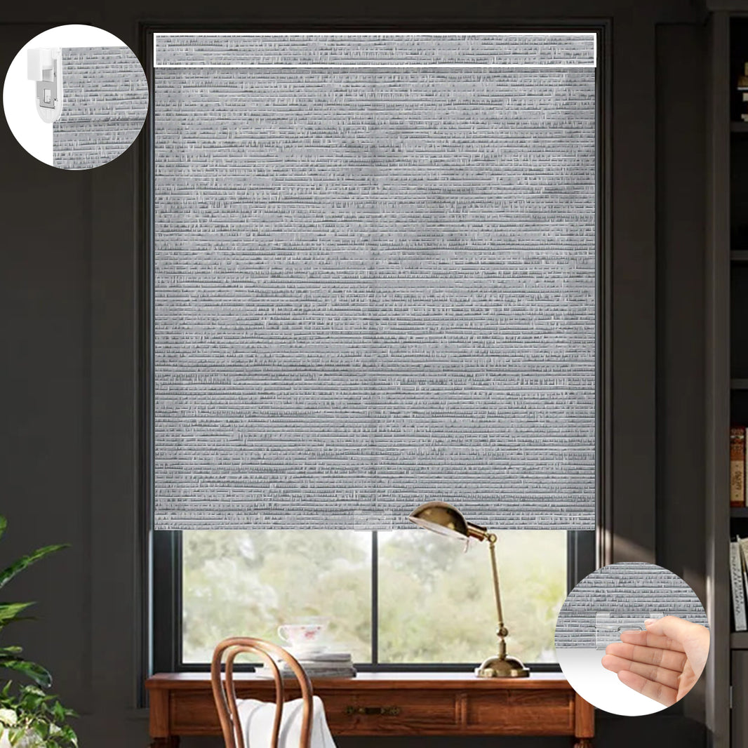 Kincmo No Drill Cordless Light Filtering Roller Shades 75% Blackout - Elegant