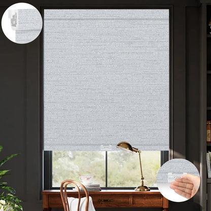 Kincmo No Drill Cordless Roller Shades 100% Blackout - Elegant