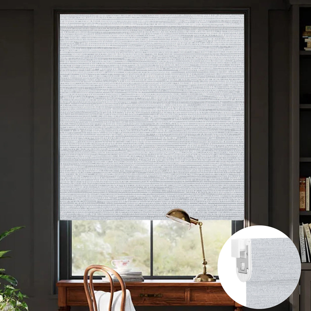 Kincmo No Drill Shades, Motorized 100% Blackout - Elegant