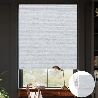 Kincmo No Drill Shades, Motorized 100% Blackout - Elegant
