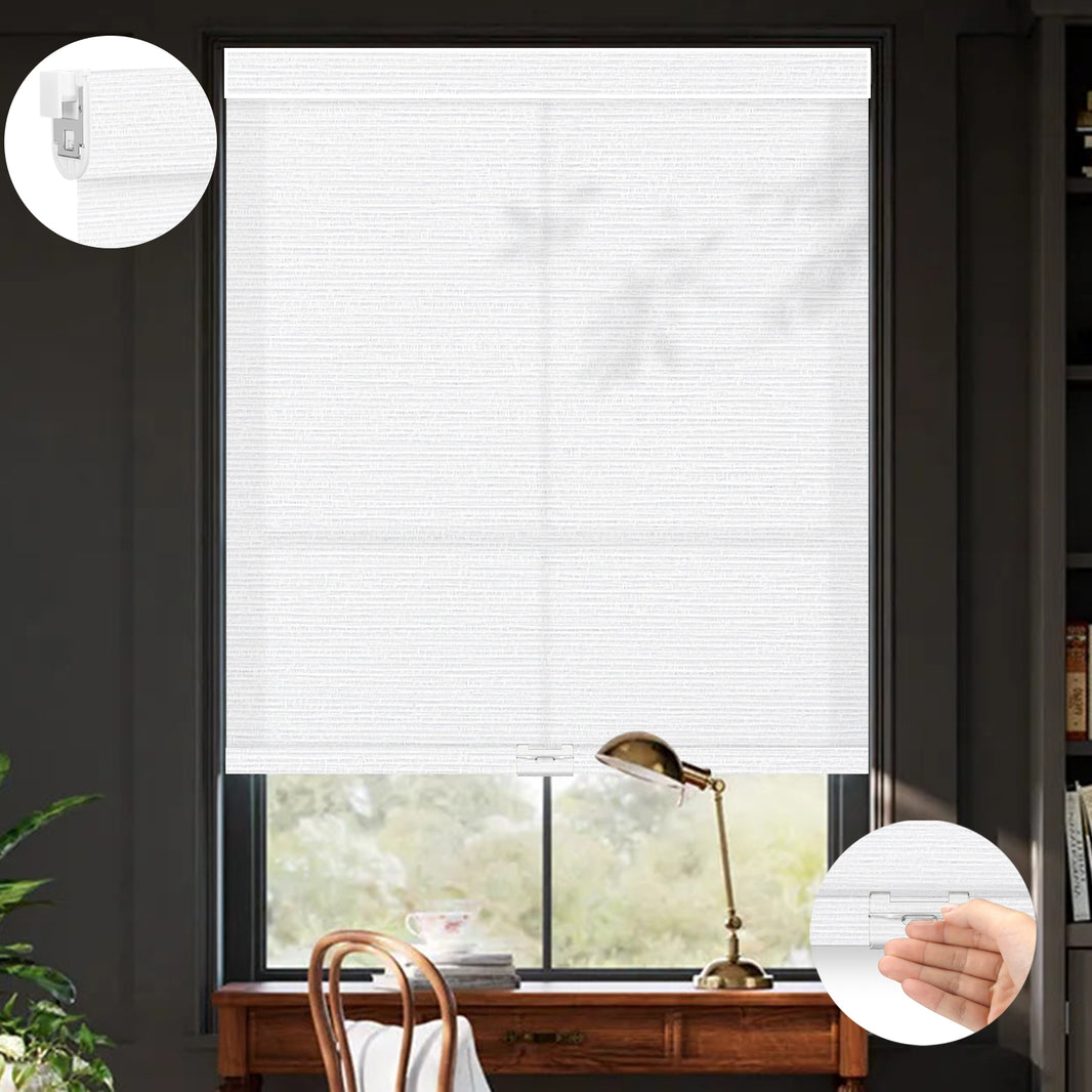 Kincmo No Drill Cordless Light Filtering Roller Shades 75% Blackout - Elegant