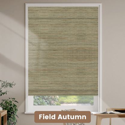Kincmo Motorized Natural Woven Wood Shades 50%/70%/100% Blackout - Designer