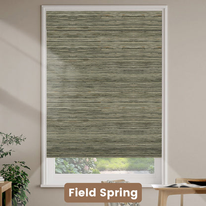 Kincmo Motorized Natural Woven Wood Shades 50%/70%/100% Blackout - Designer