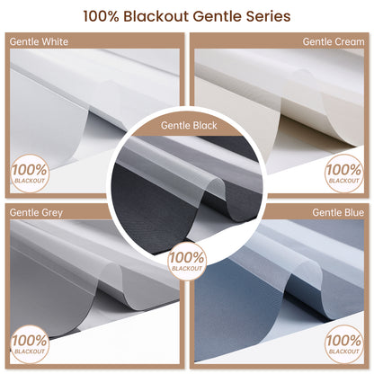 Kincmo No Drill Zebra Shades, Motorized 100% Blackout - Gentle