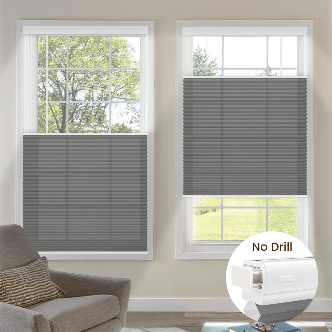 Kincmo No Drill Top Down Bottom Up Cellular Shades, Motorized Light Filtering