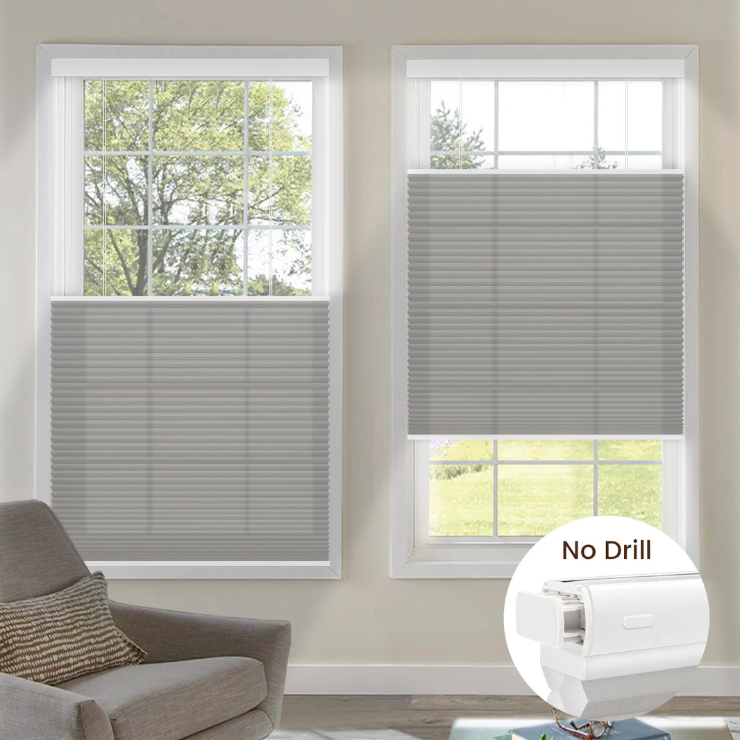 Kincmo No Drill Top Down Bottom Up Cellular Shades, Motorized Light Filtering | Double Cell