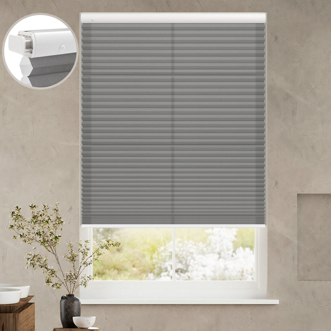 Kincmo No Drill Cellular Shades, Motorized Light Filtering