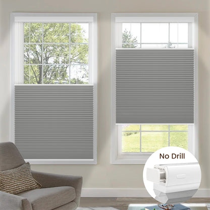 Kincmo No Drill Top Down Bottom Up Cellular Shades, Motorized 100% Blackout | Double Cell