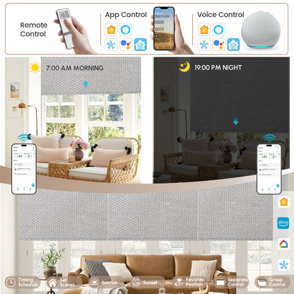 Kincmo No Drill Roller Shades, Motorized 100% Blackout - Groove