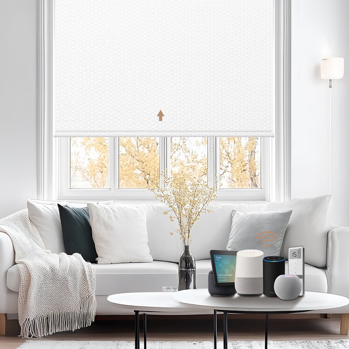 Kincmo Motorized Roller Shades 100% Blackout - Groove