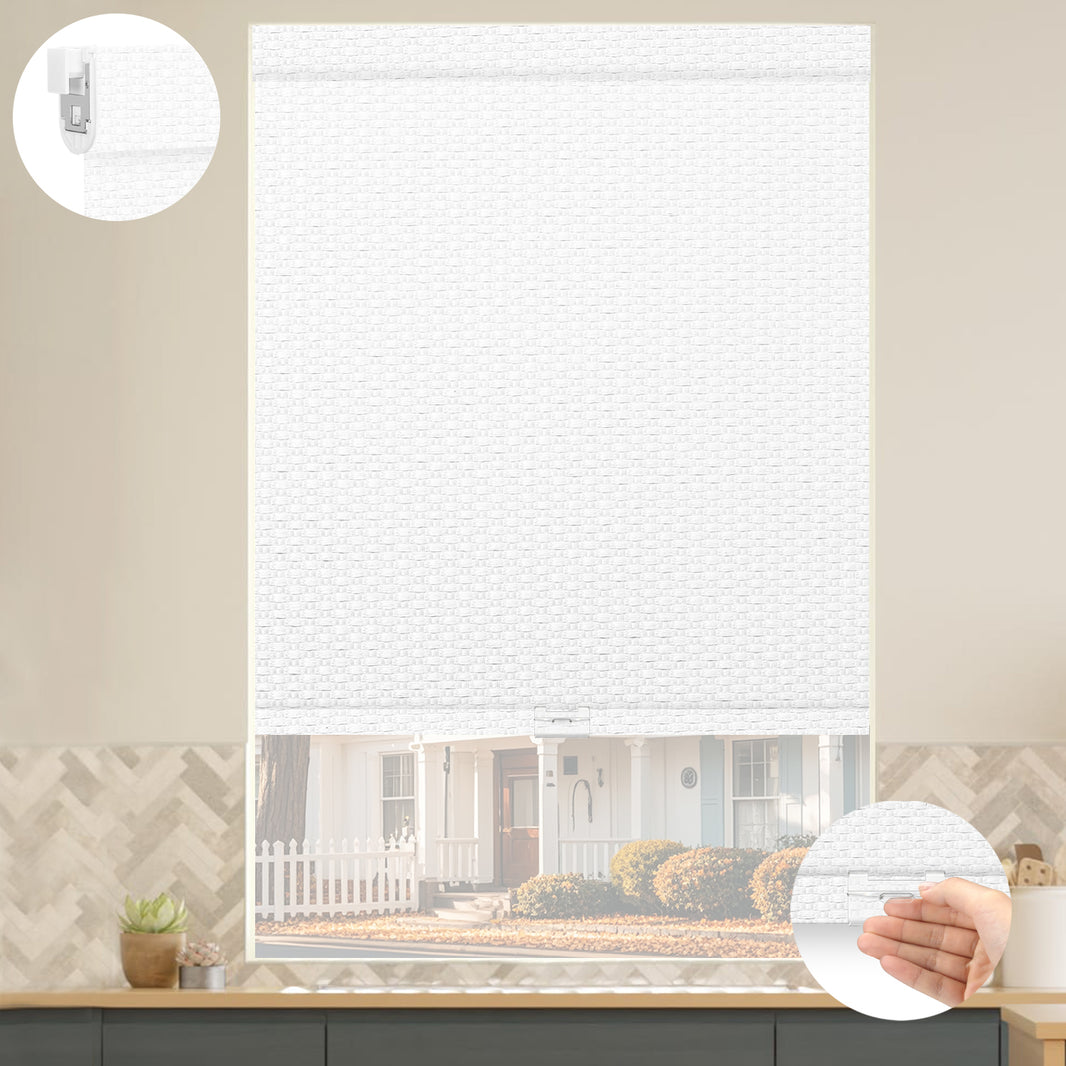 Kincmo No Drill Cordless Roller Shades 100% Blackout - Groove