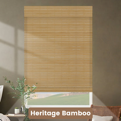 Kincmo Motorized 100% Bamboo Shades 50%/70%/100% Blackout - Pure Bamboo