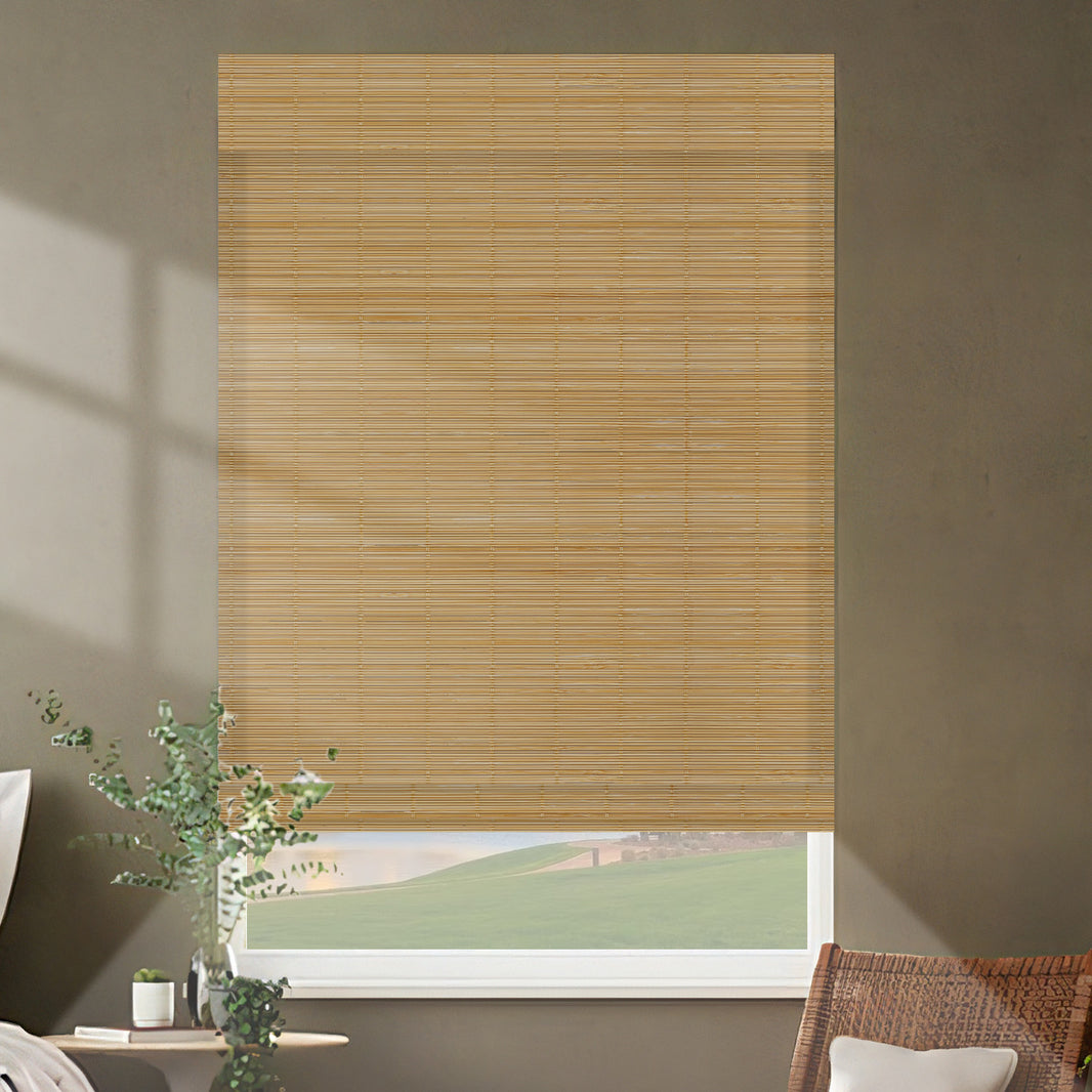 Kincmo Motorized 100% Bamboo Shades 50%/70%/100% Blackout - Pure Bamboo