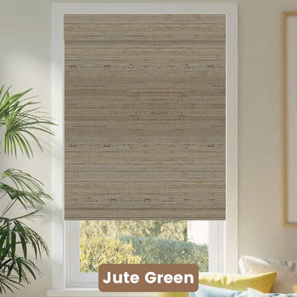 Kincmo Motorized Woven Wood Shades 50%/70%/100% Blackout - Natural Rustic
