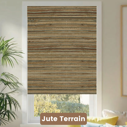Kincmo Motorized Woven Wood Shades 50%/70%/100% Blackout - Natural Rustic
