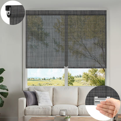 Kincmo No Drill Cordless UV Protection Solar Shades 0%/1%/3%/5% Openness