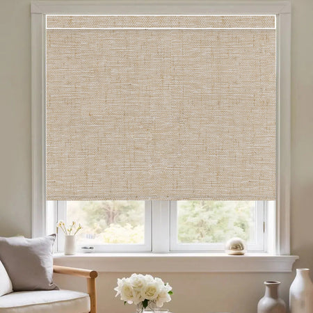 Kincmo Motorized Roller Shades 100% Blackout - Linen