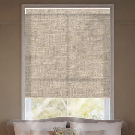 Kincmo Motorized Light Filtering Roller Shades 75% Blackout - Linen