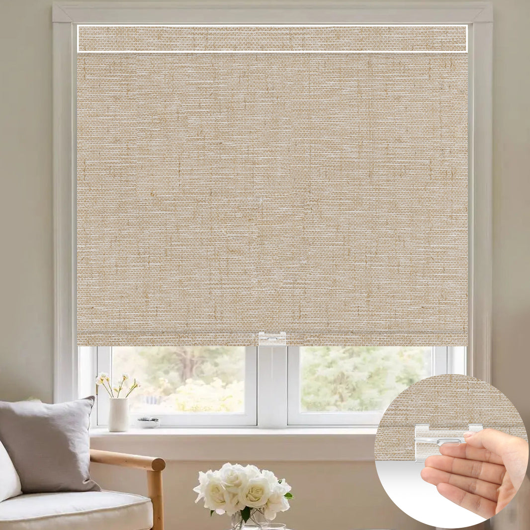 Kincmo Cordless Roller Shades 100% Blackout - Linen