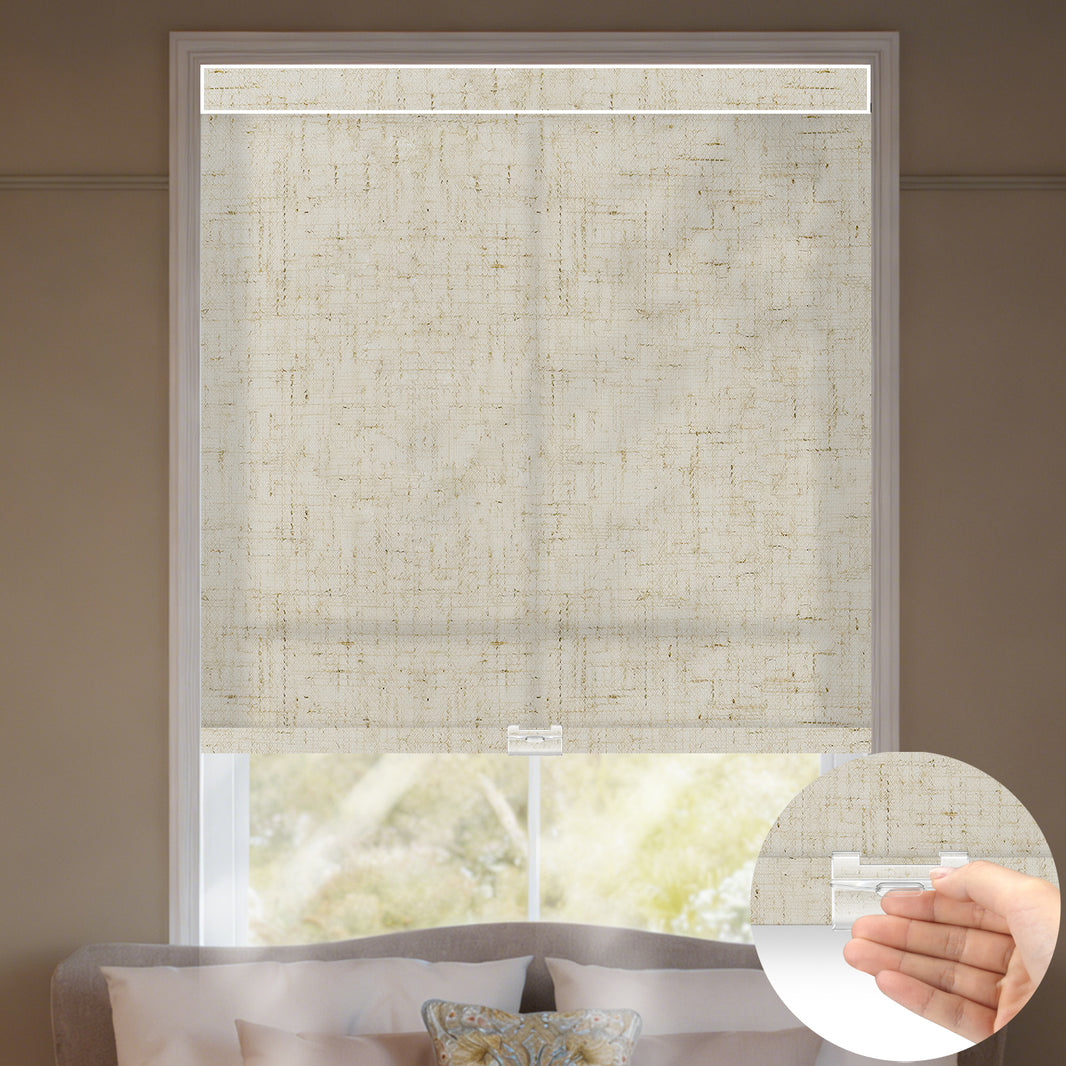 Kincmo Cordless Light Filtering Roller Shades 75% Blackout - Linen