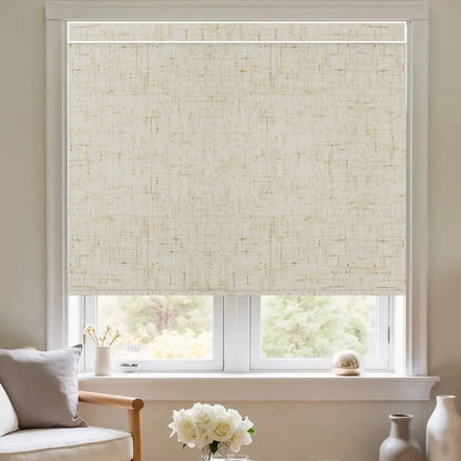 Kincmo Motorized Roller Shades 100% Blackout - Linen
