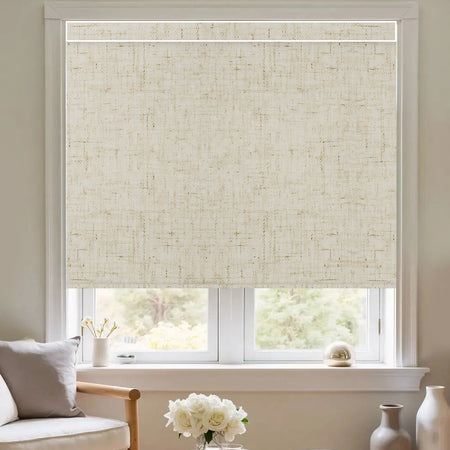 Kincmo Motorized Roller Shades 100% Blackout - Linen