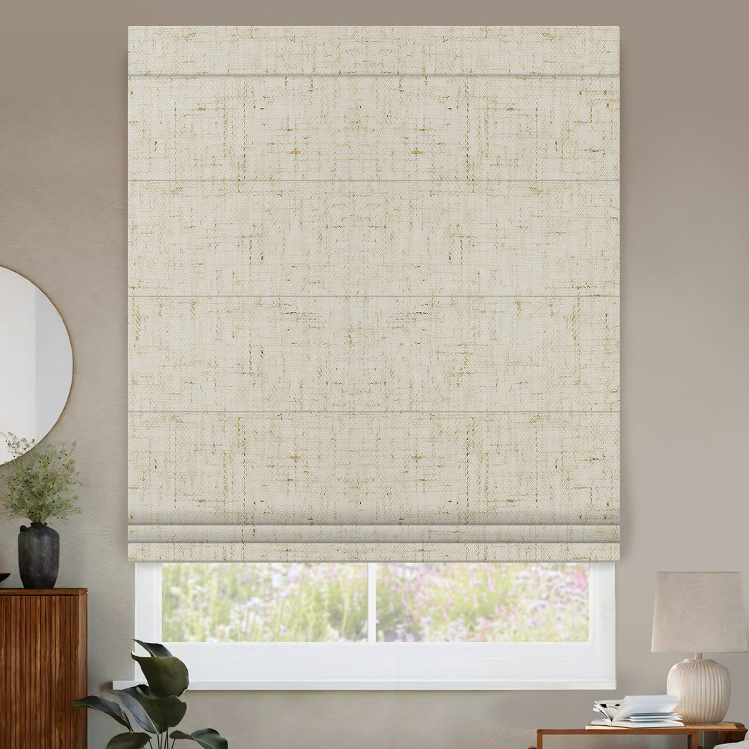 linen look roman blinds