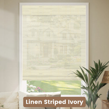 Kincmo Motorized Woven Wood Shades 50%/70%/100% Blackout - Organic Texture