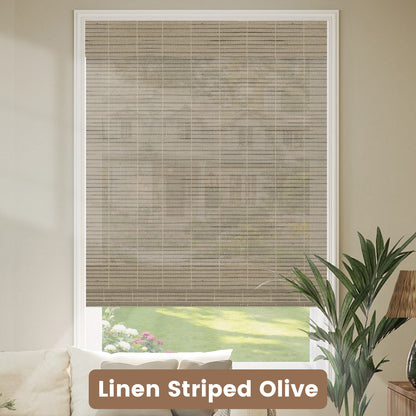 Kincmo Motorized Woven Wood Shades 50%/70%/100% Blackout - Organic Texture