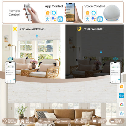 Kincmo Motorized Roller Shades 100% Blackout - Linen